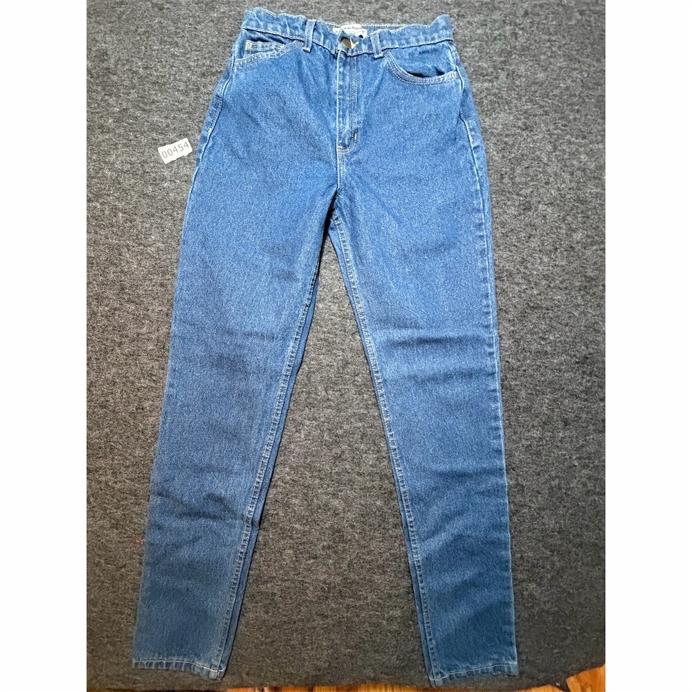 American Apparel High Waisted Jeans Womens 28 Medium Blue Tapered Denim